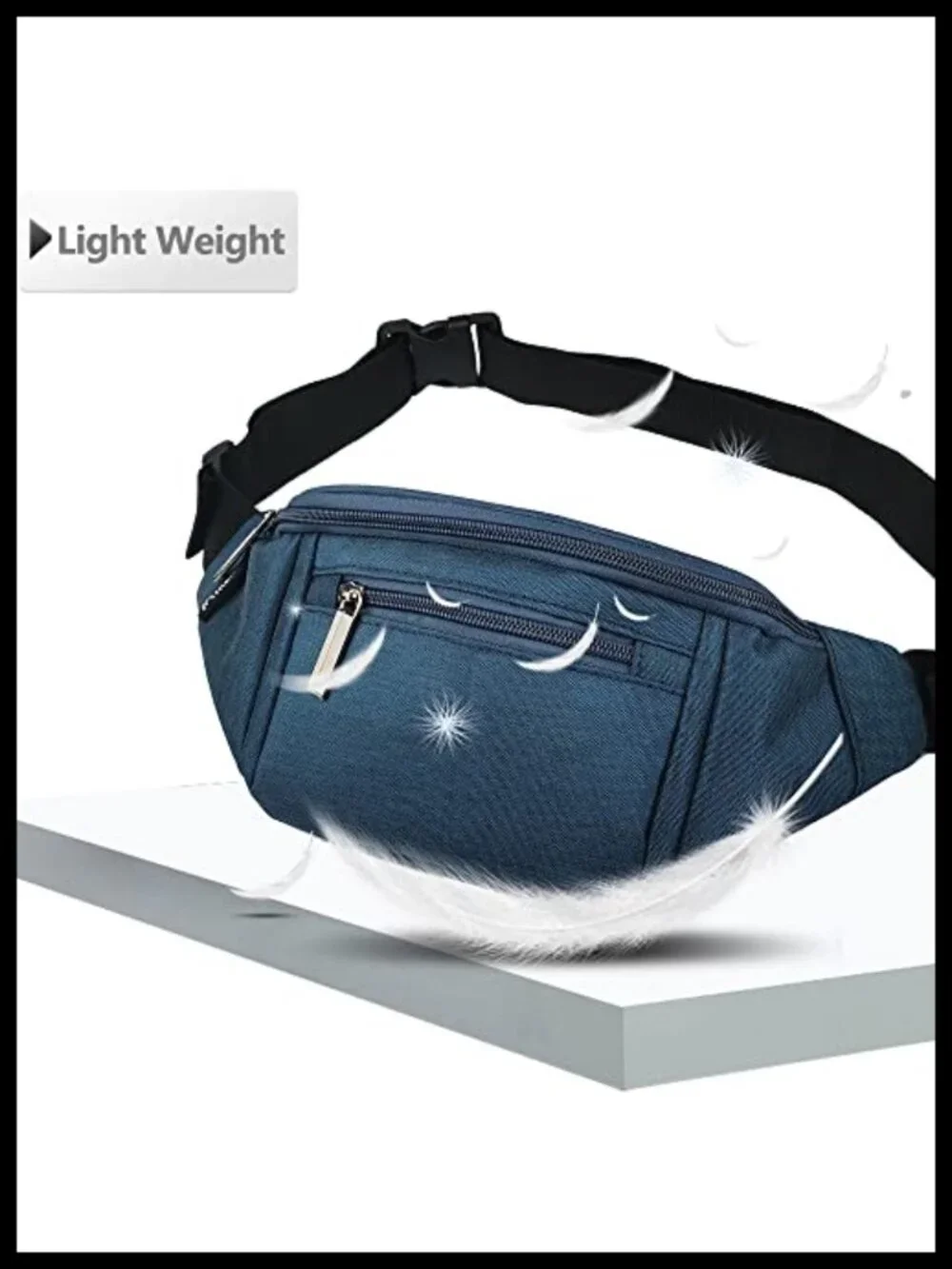 AIKENDO Fanny Pack Crossbody Waist Bag Nylon 4 Pockets Adjustable Strap